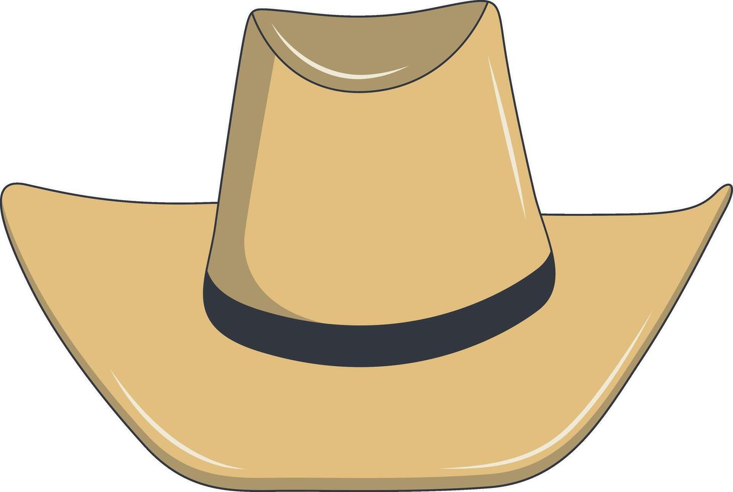 Wild West Cowboy Hat in Cartoon Style. Isolated on White Background. vector