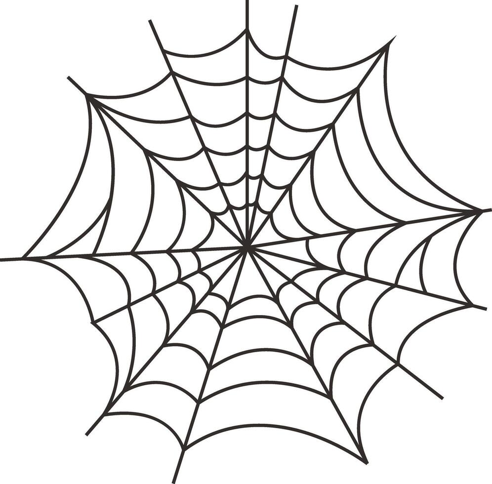 Black Spider Web Illustration Isolated on White Background vector
