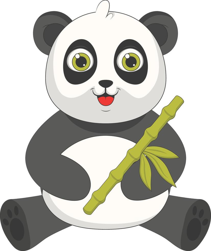 Illustration of Cute Baby Panda with Cartoon Design. vector