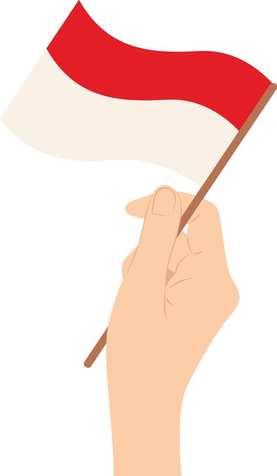 Hand Holding Indonesian Flag Illustration vector