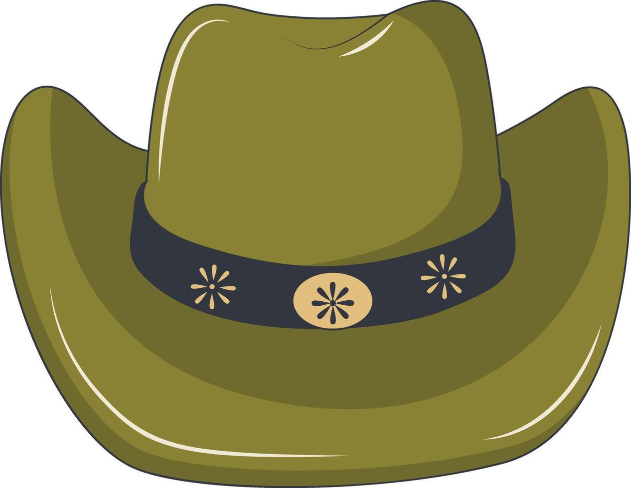 Wild West Cowboy Hat with Cartoon Style. vector