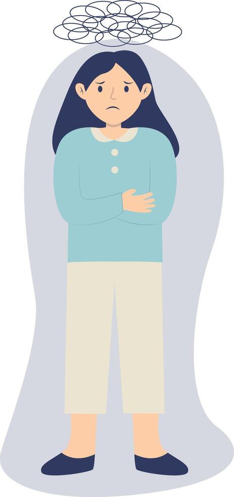 Illustration of a Frustrated Woman vector