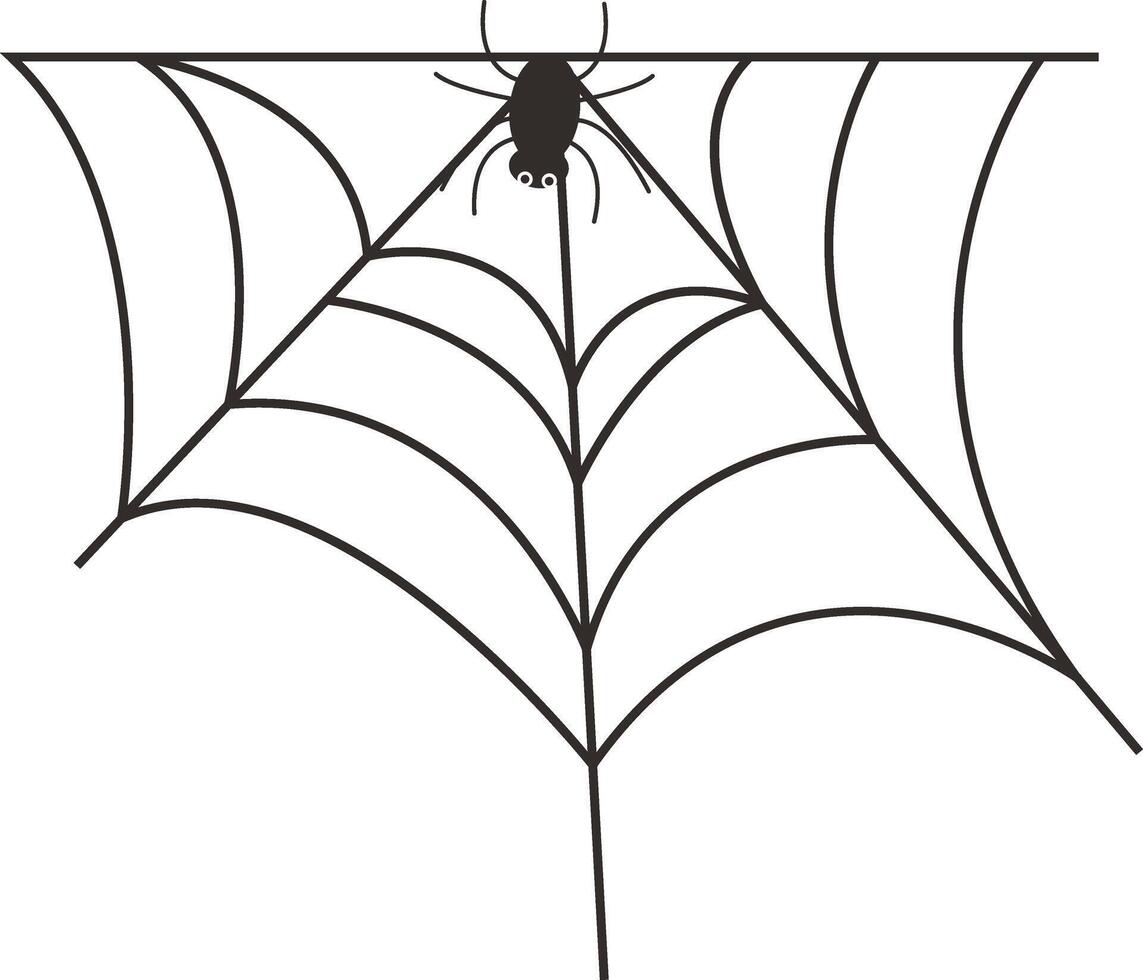Black Spider Web Illustration. vector