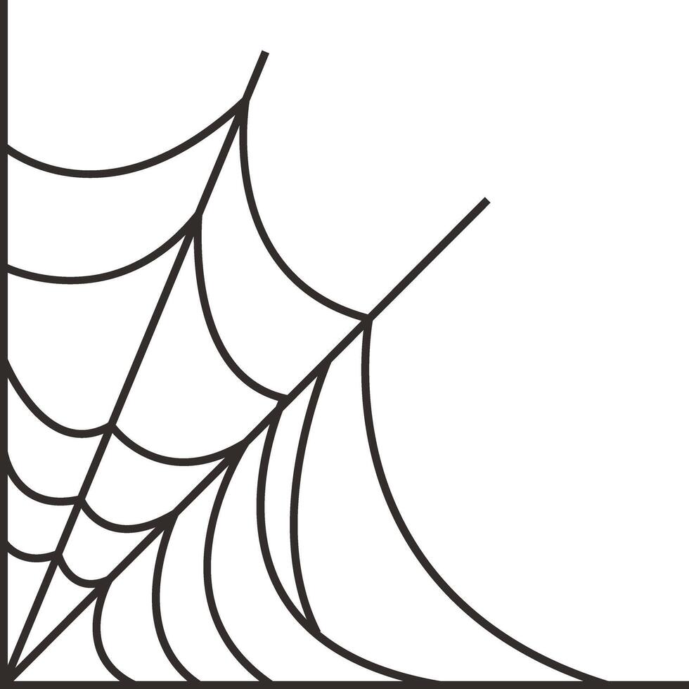 Black Spider Web Illustration Isolated on White Background. vector