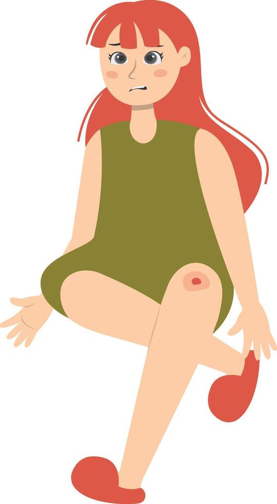Injury Woman Character, Isolated on White Background vector