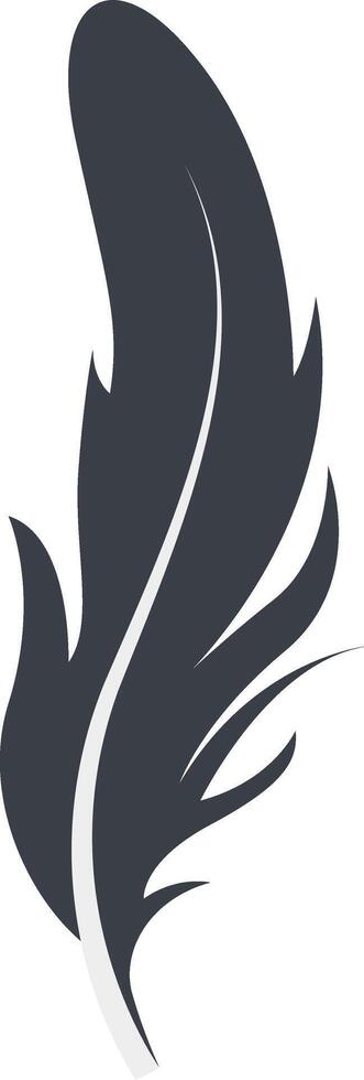 Bird Feather Black Silhouette with Simple Design vector