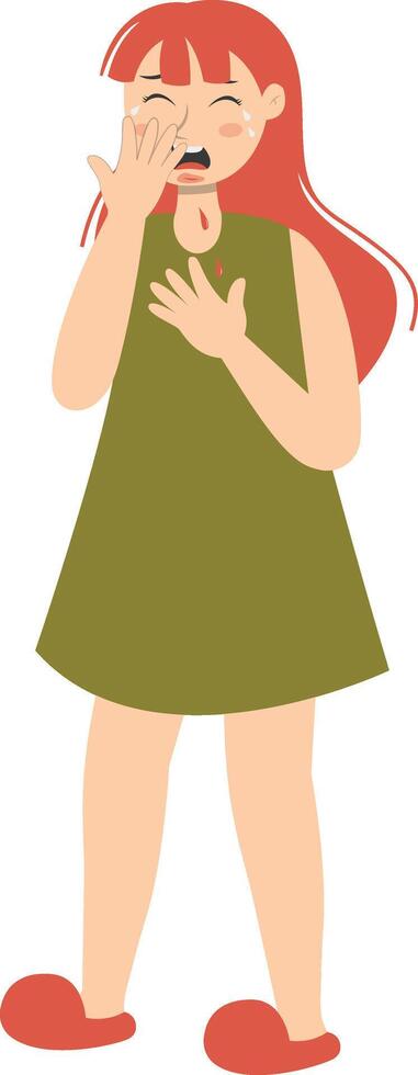 Injury Woman Cartoon Character vector