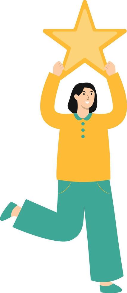 Illustration of Woman Giving Star vector