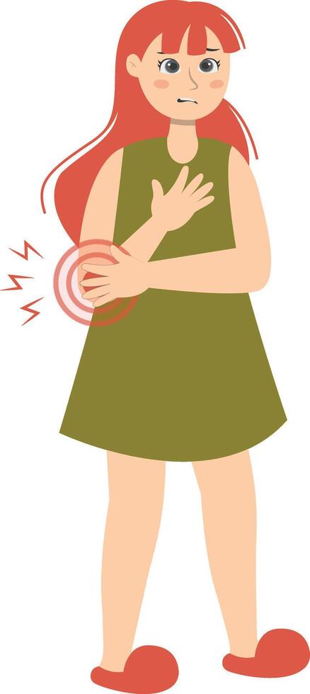 Injury Woman Character Isolated on White Background vector