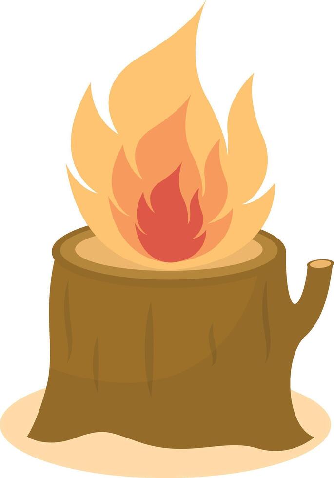 Wooden Bonfire Clipart, Camping Element vector