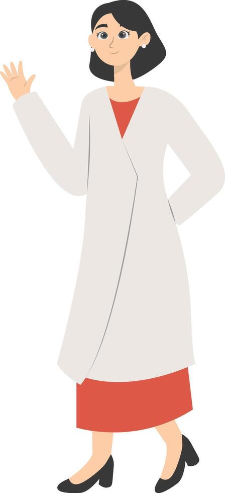 Woman Medical Staff with Cartoon Design. Isolated on White Background vector