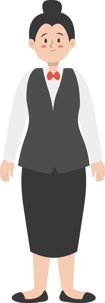 Woman Professional Staff Character with Flat Design. vector