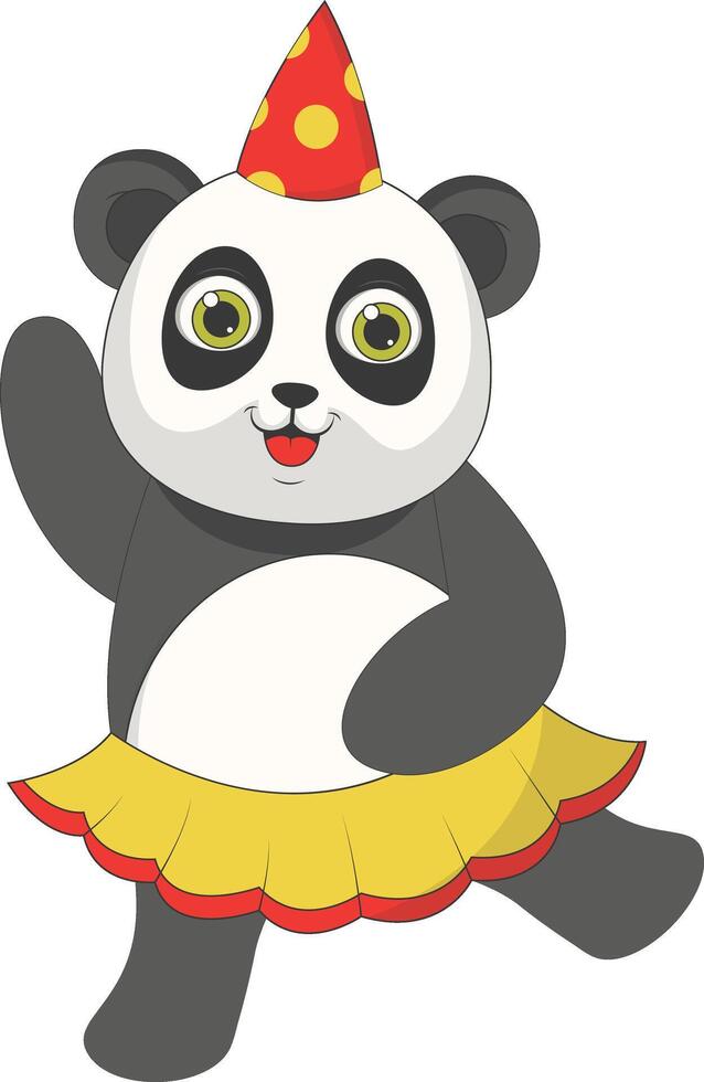 Illustration of Cute Baby Panda, Isolated on White Background vector