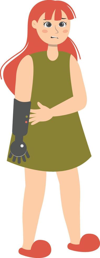 Injury Woman Character with Cartoon Concept, Isolated on White Background vector