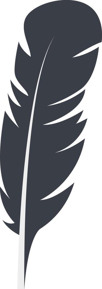 Bird Feather Black Silhouette on White Background vector