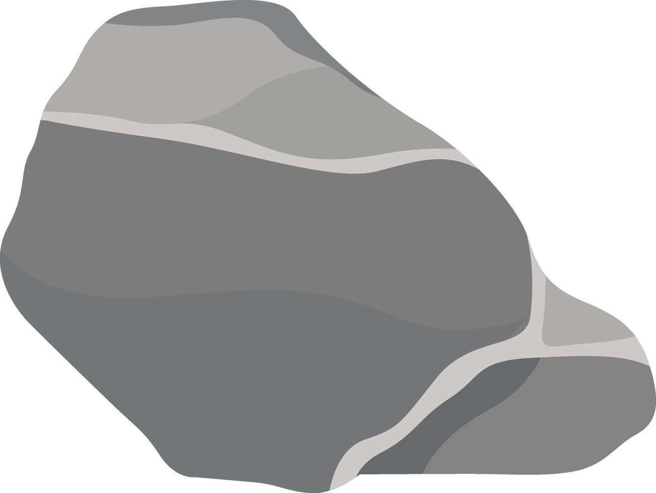 Big Rock Stone in Smooth Design. Isolated on a White Background. vector