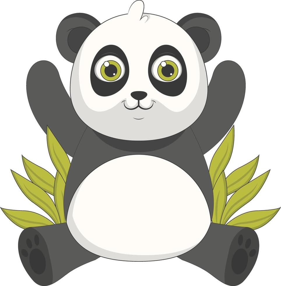 Illustration of Cute Baby Panda, Isolated on White Background, vector
