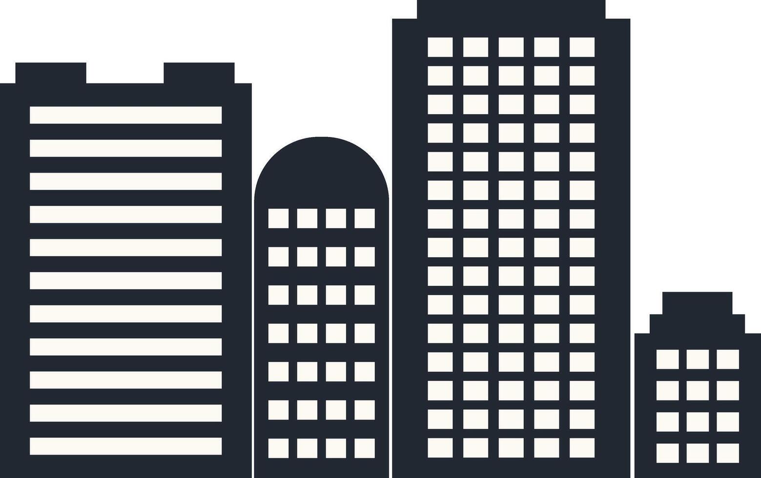 Modern City Skyline Silhouette in Flat Design. Isolated on White Background. vector