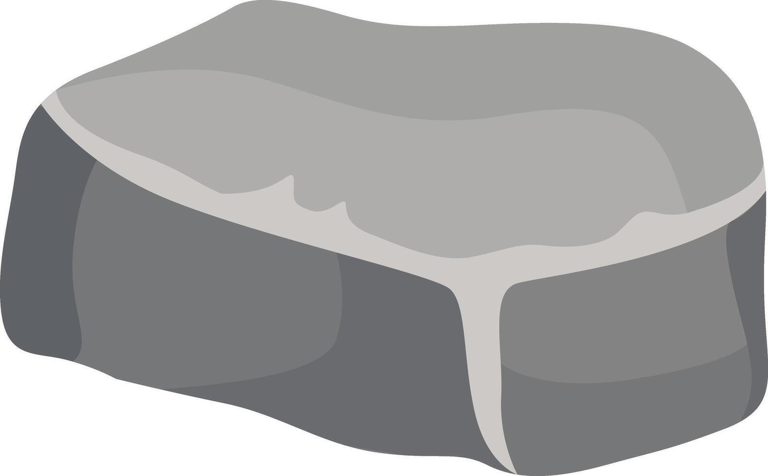 Big Rock Stone with Cartoon Style. Isolated on a White Background. vector