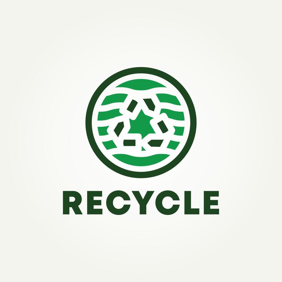 minimalist recycle icon logo illustration design vector
