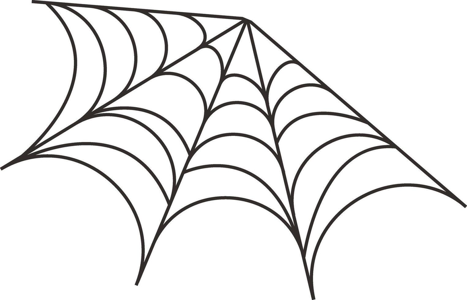 Black Spider Web Illustration on White Background vector