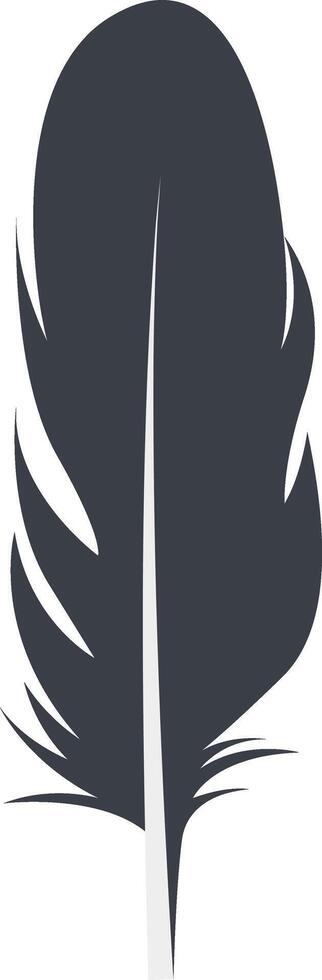 Bird Feather Black Silhouette with Flat Design vector