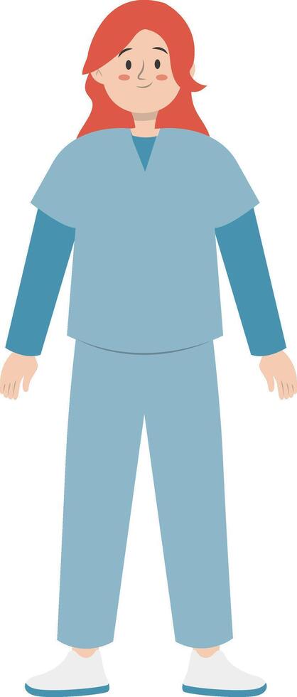 Woman Professional Staff Character with Flat Design vector