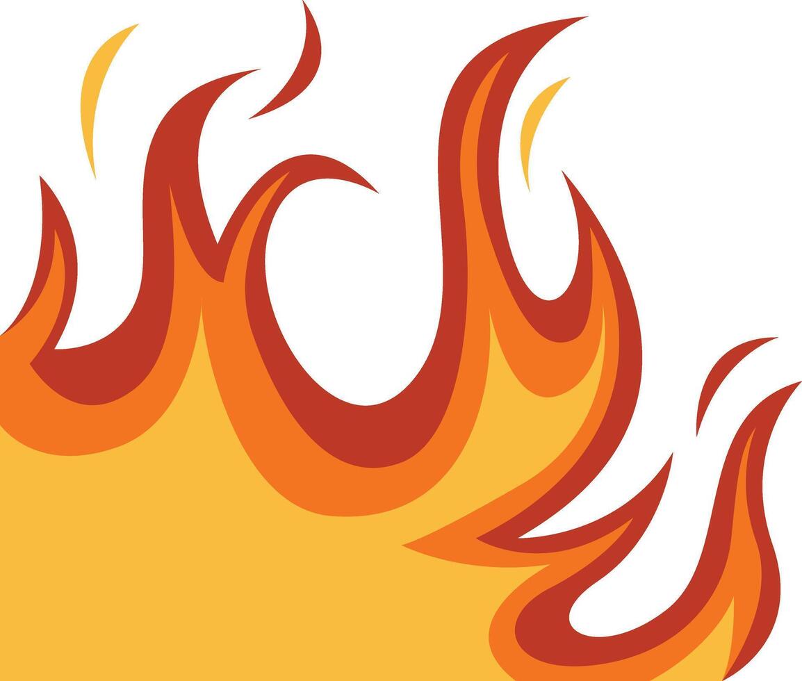 Fire Border Clipart in Cartoon Design. vector