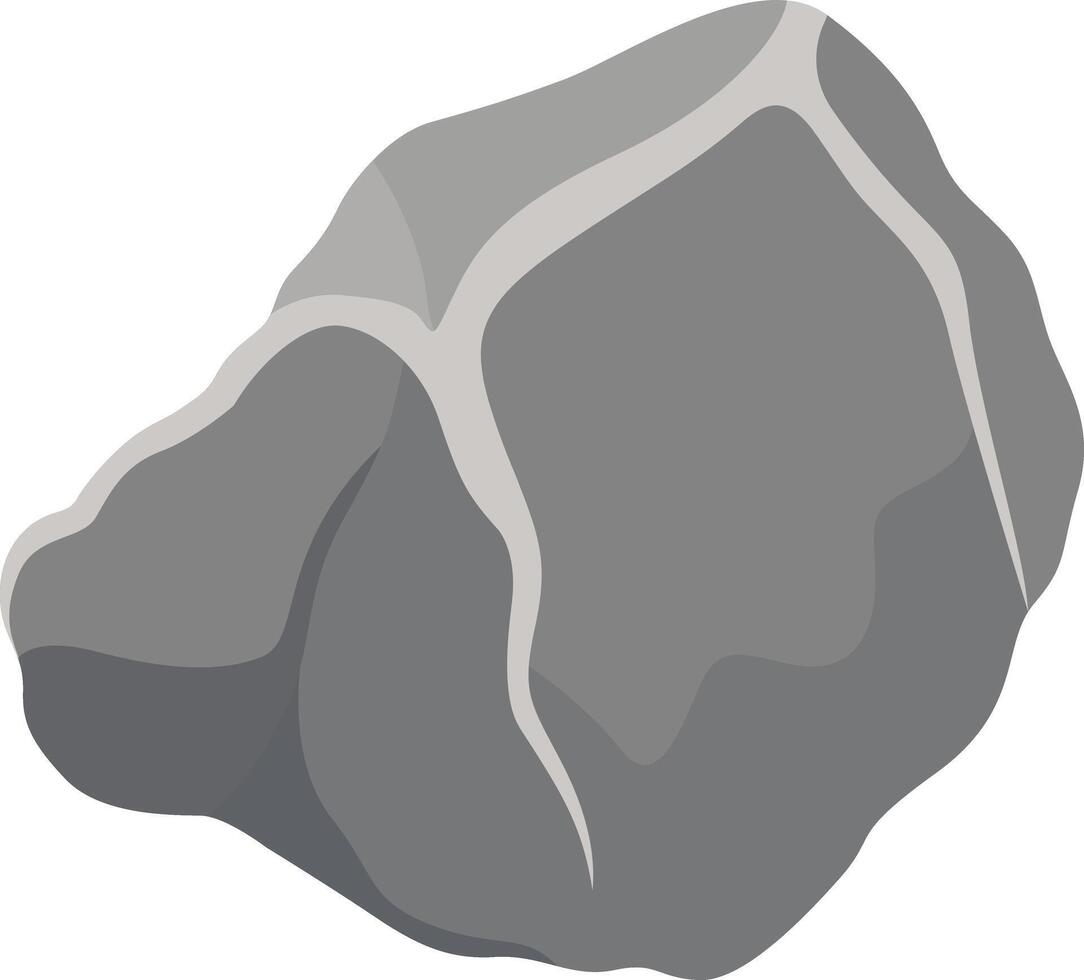 Big Rock Stone in Cartoon Style. Isolated on a White Background. vector