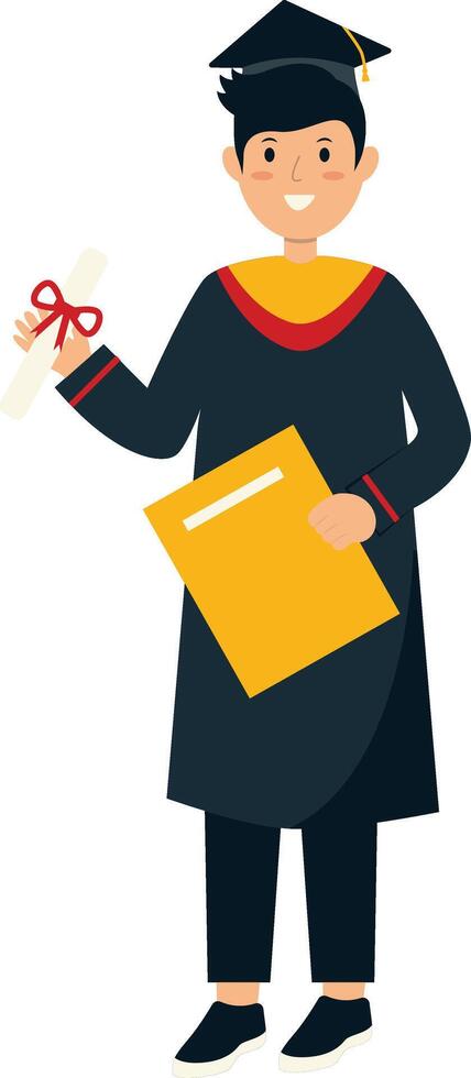 Illustration of Man Graduating from University. Cartoon Character. vector