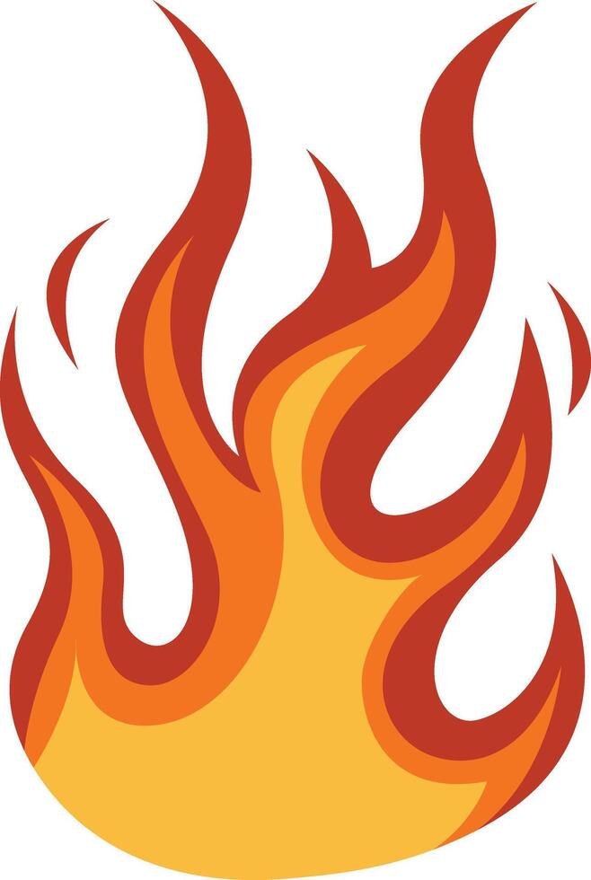 Fire Border Clipart in Cartoon Design. Isolated on White Background vector