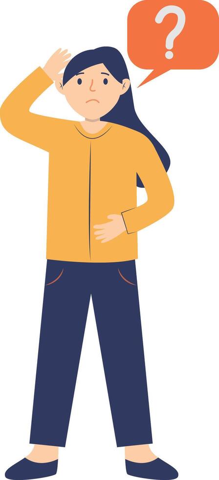 Illustration of Thinking Woman. vector