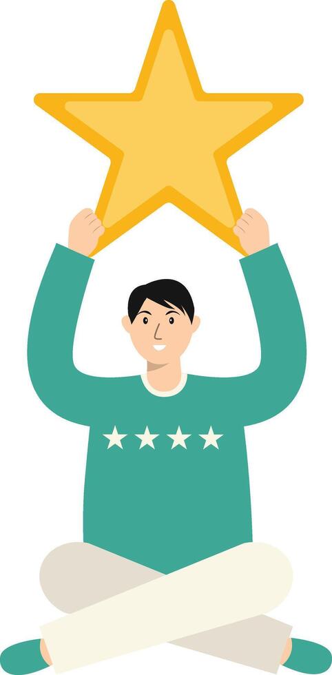Illustration of Male Giving Star. vector