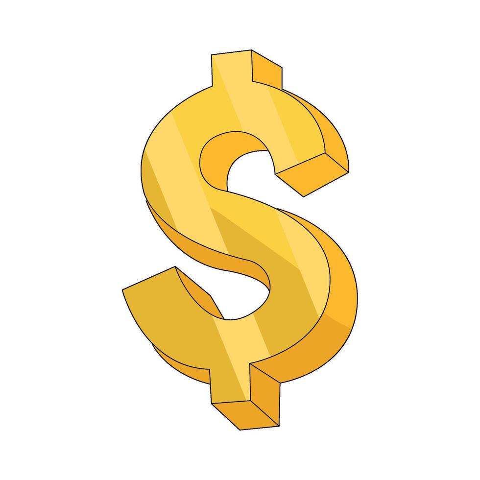 Golden Dollar Sign vector