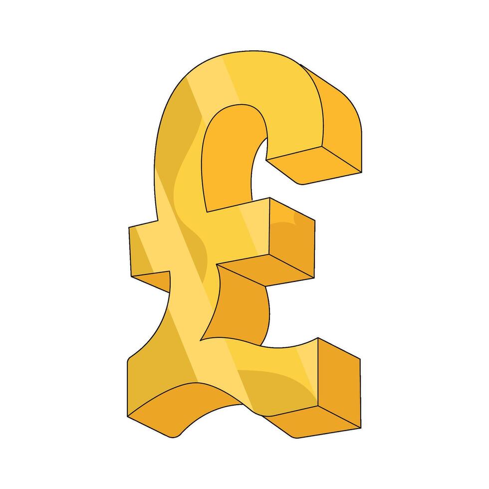 Gold Pound Symbol vector