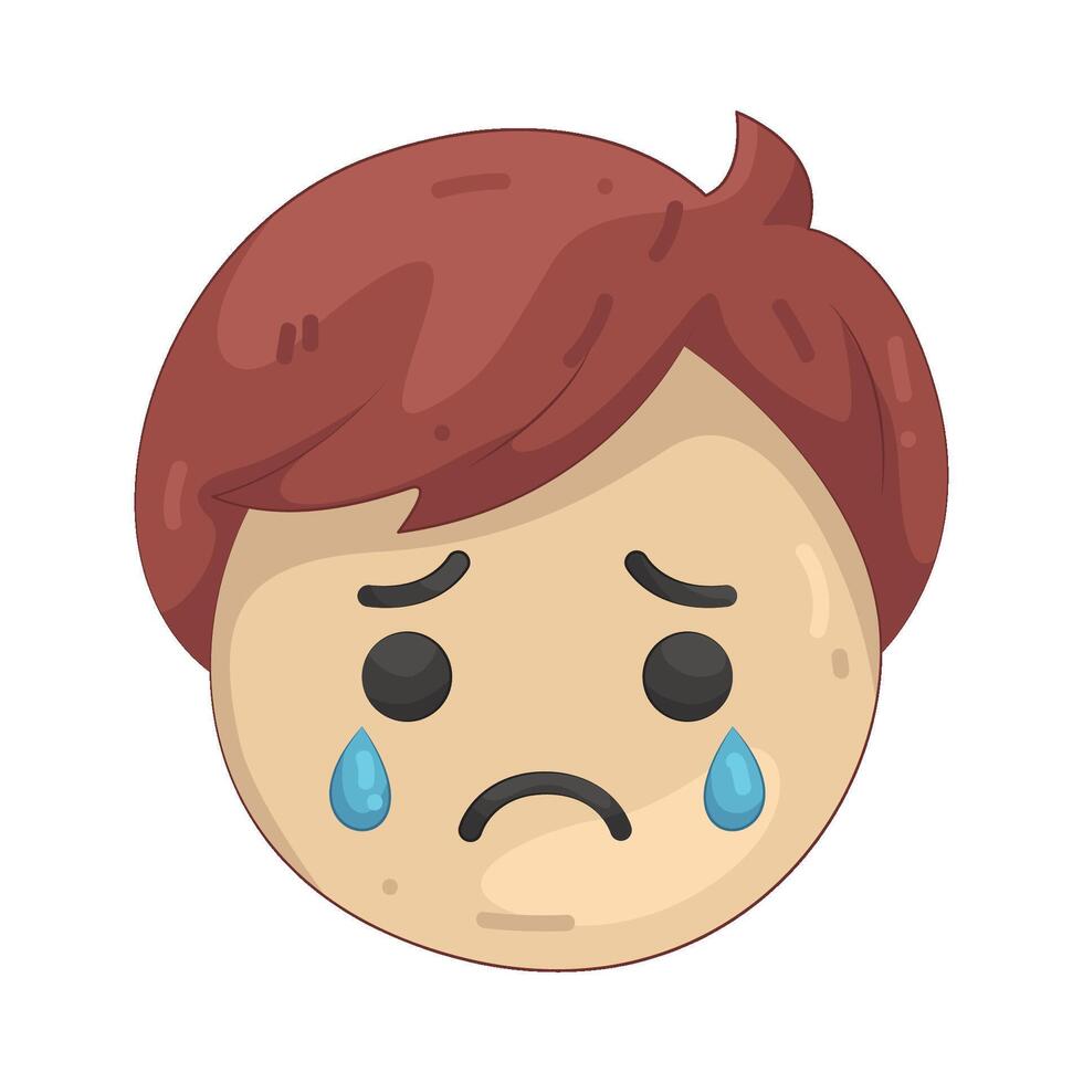Sad Boy Crying vector
