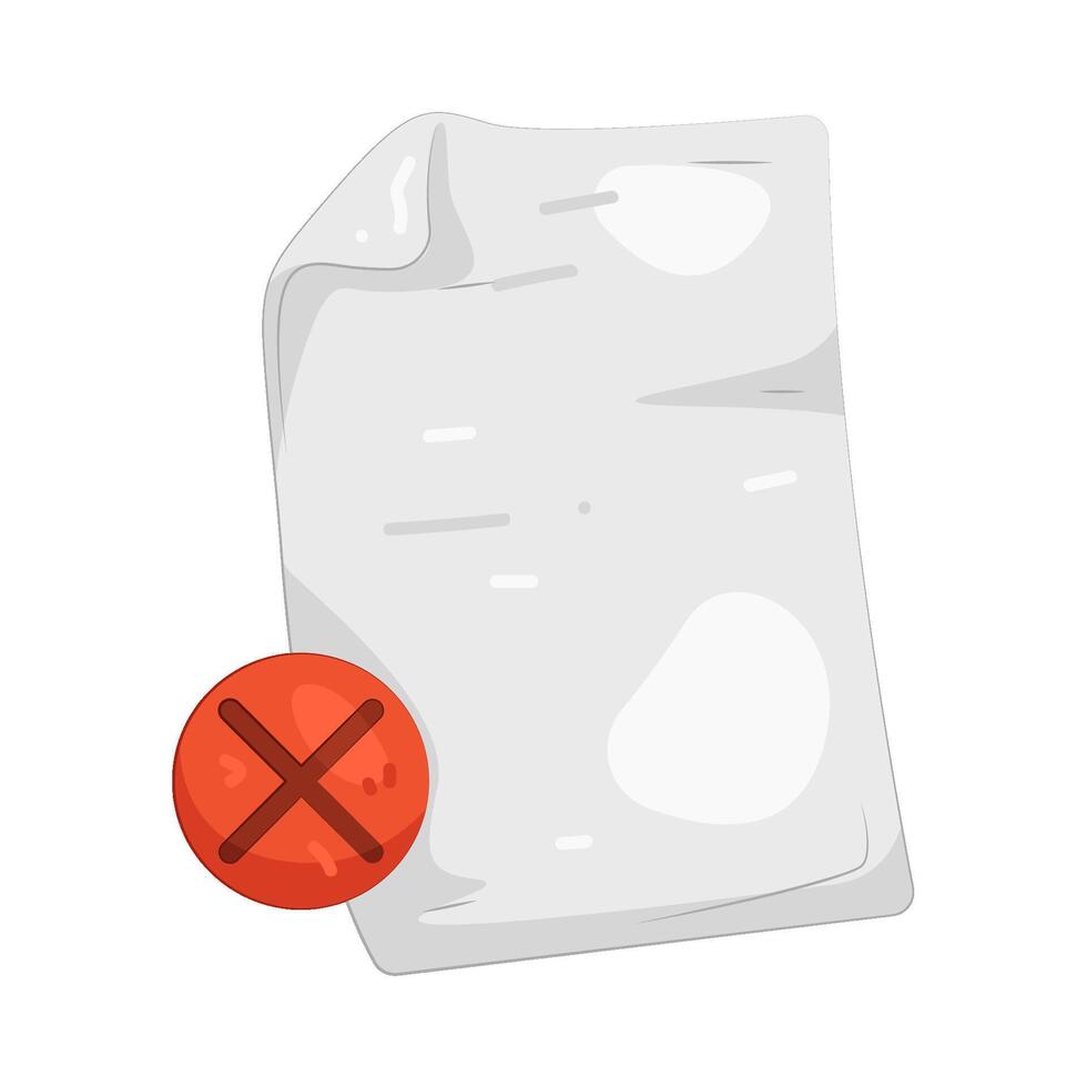 Rejected Document with Red X vector