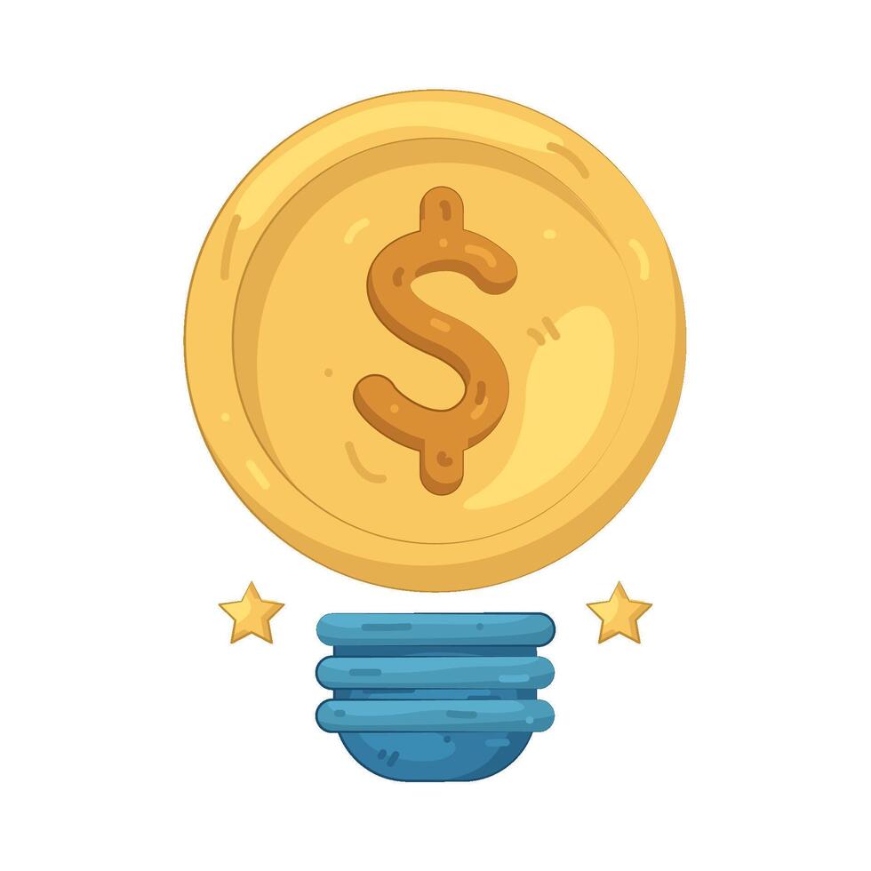 Coin Dollar Sign Lightbulb vector