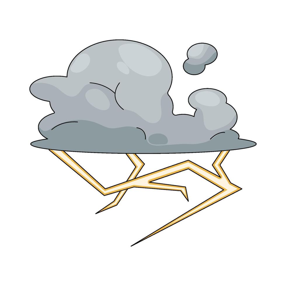 Cloud with Thunderbolts vector