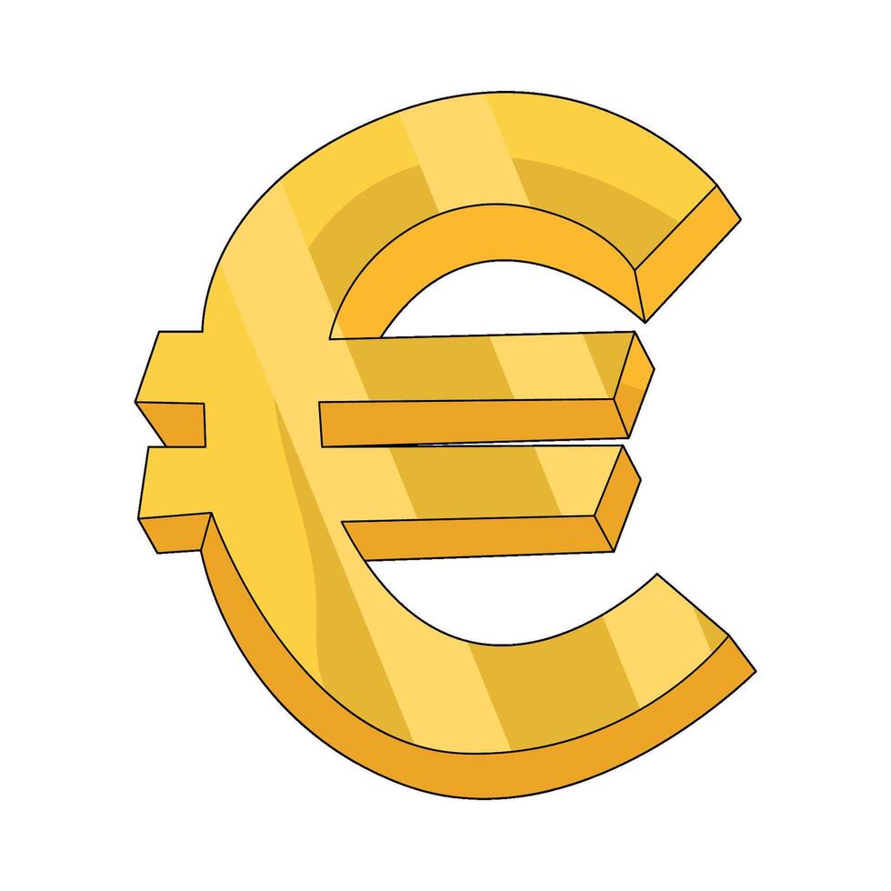 Gold Euro Currency Symbol vector