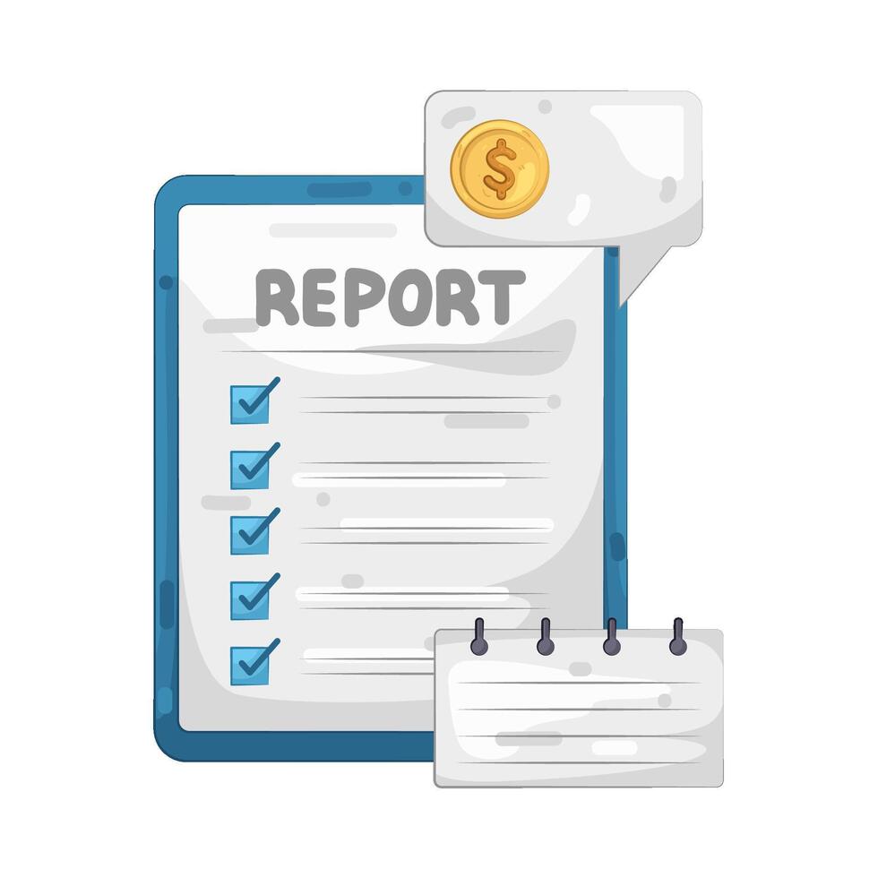 Report Reminder with Checklist vector