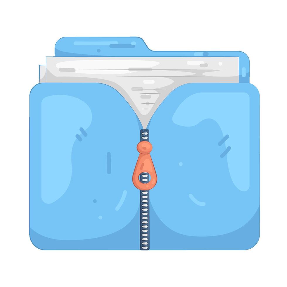Digital Blue Zip File Folder vector