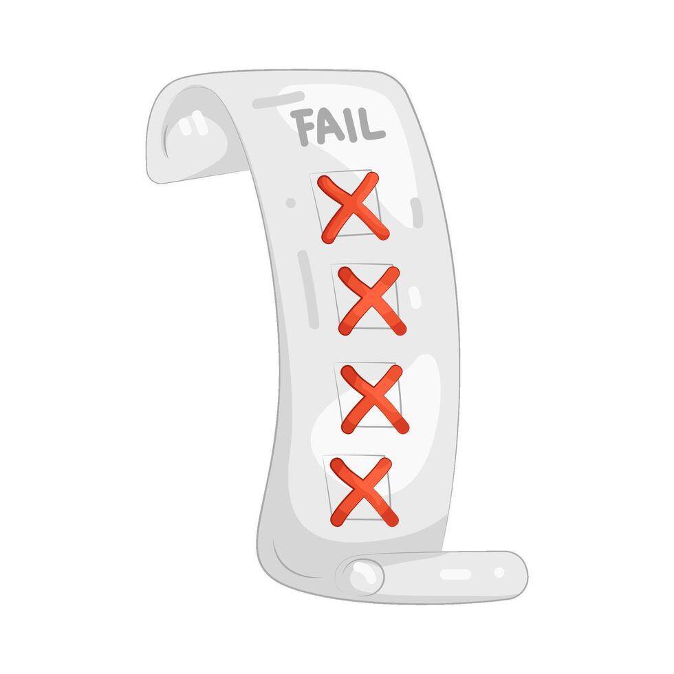 Failing Test with Red Cross Marks vector