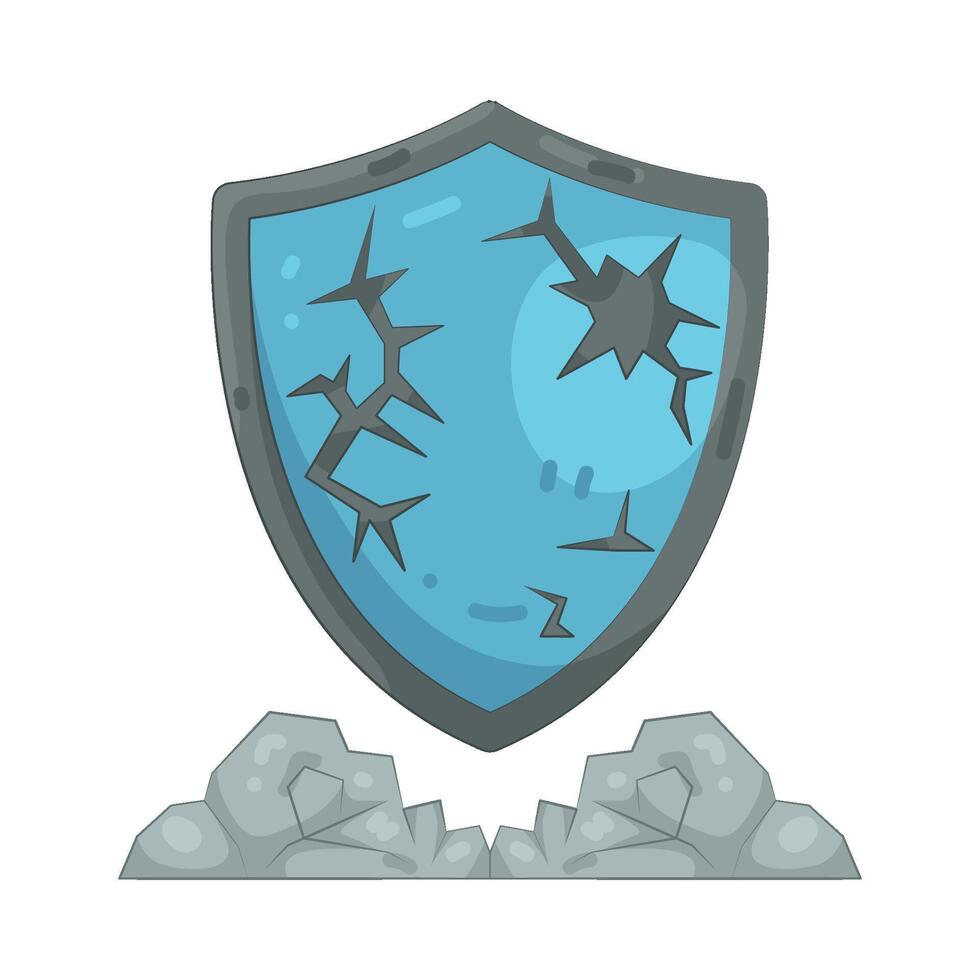 Cracked Shield Illustration vector