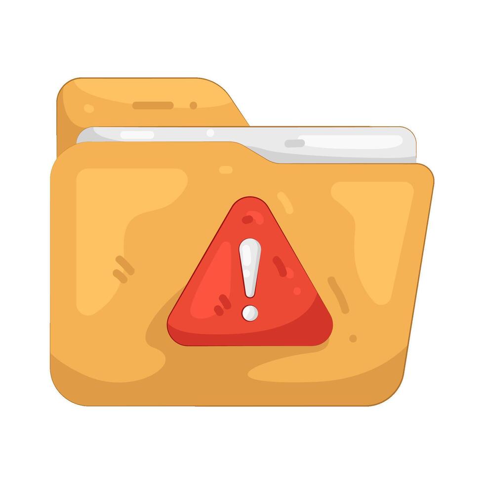 Folder with Caution Sign vector