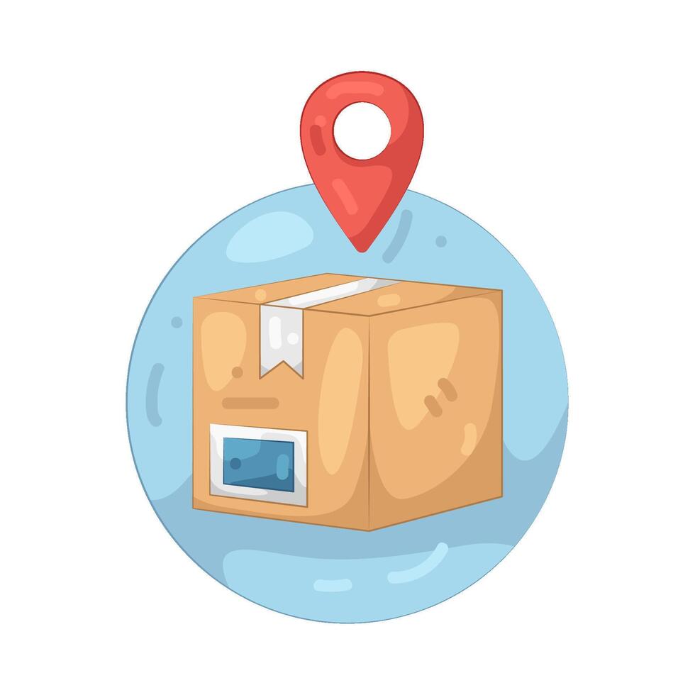 Delivery Package with Location Pin vector