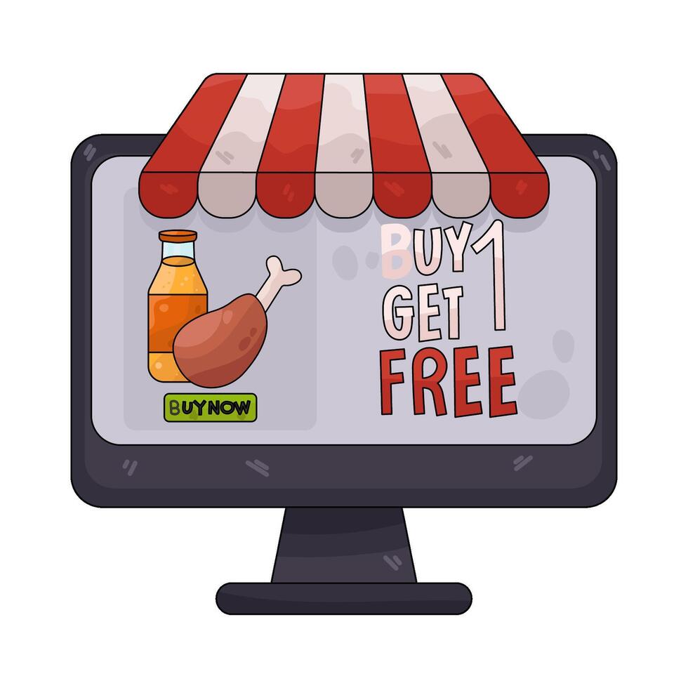 Buy One Get One Free Online Offer vector
