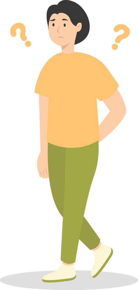 People Think and Solve Question in Cartoon Concept vector