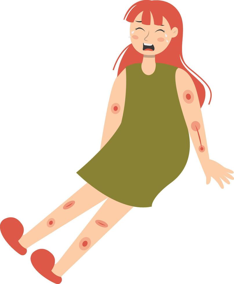 Injury Woman Character in Cartoon Concept vector