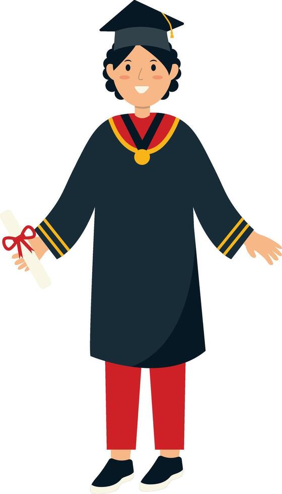 Illustration of Woman Graduating from University. vector